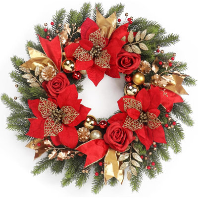 Christmas Wreaths For Front Door Winter Wreaths For Indoor And Outdoor Christmas Decorations Christmas Door Wreath With Christmas  Ball Pine Cones For Christmas Decor