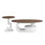 Ensemble de 2 tables gigognes de luxe, solution de rangement élégante pour le salon, conception ovale et ronde, tables centrales et d'appoint polyvalentes-271363132