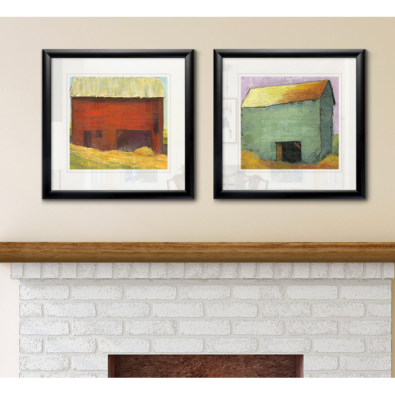 « grange iii », ensemble de 2 reproductions de peintures encadrées