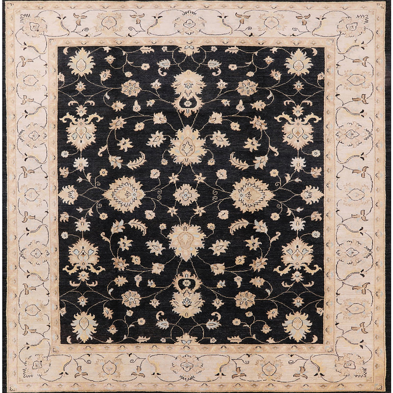 Tapis oriental noir / beige Laeff, Carré 4 pi