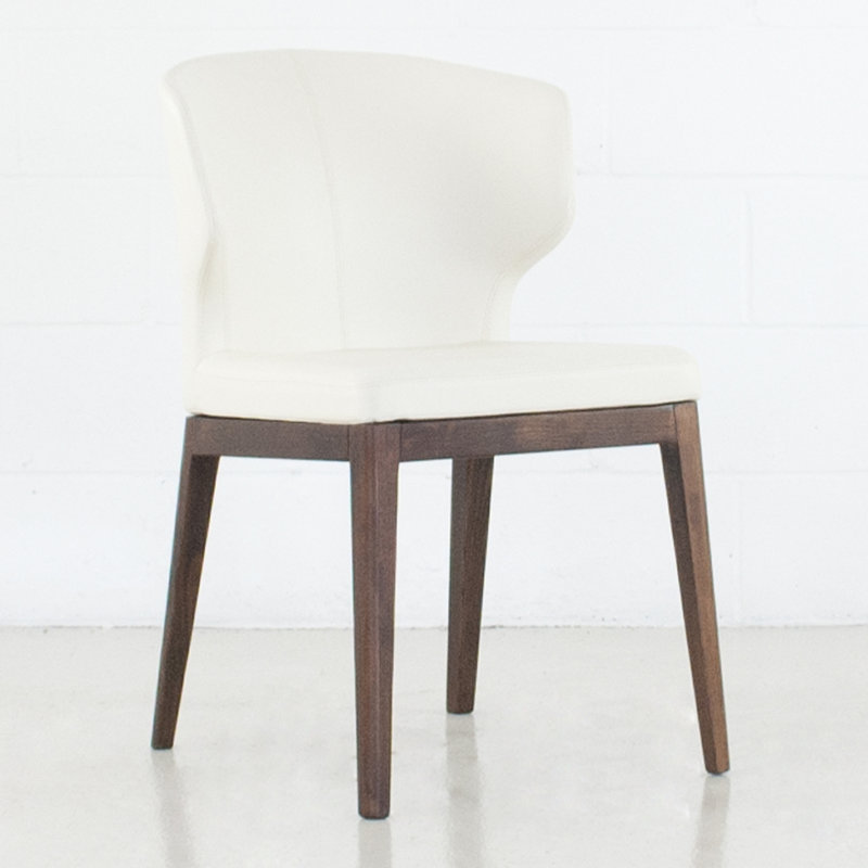 Chaise rembourrée Aislinn, Blanc cassé / blanc, Brun