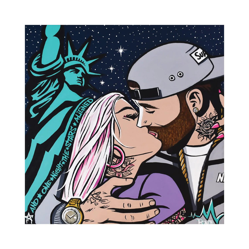 Midnight Ferry Love by Hybrid Life Art - Wrapped Canvas Print, 66.04 cm H x 66.04 cm W