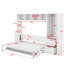 Lit escamotable double avec tiroirs et garde-robe-1103074579
