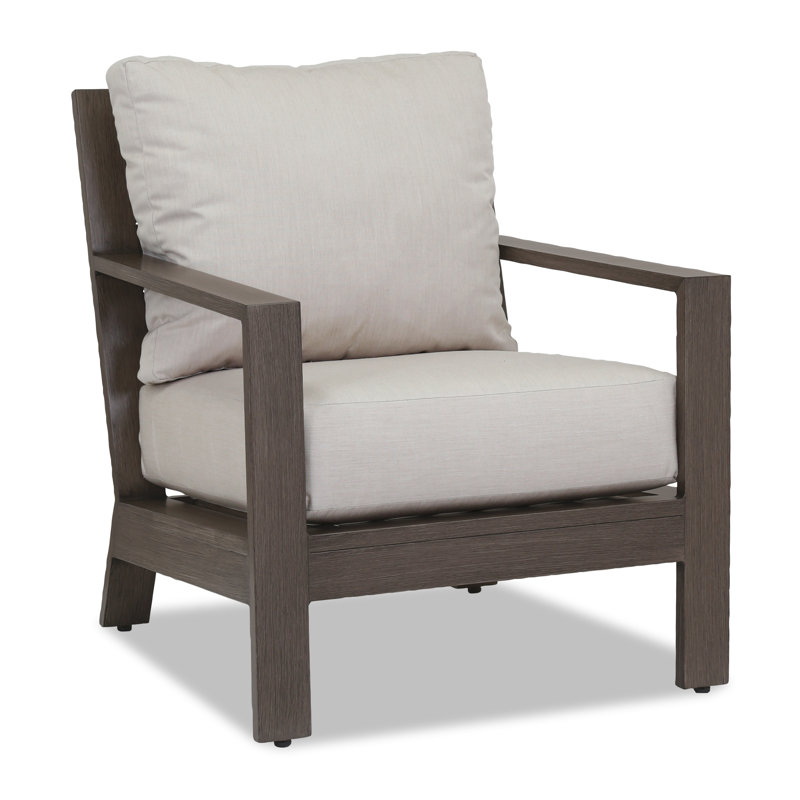 Fauteuil club avec coussin Laguna, Toile lin Sunbrella®