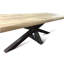 McKinleyville Oak Solid Wood Top Metal Base Dining Table