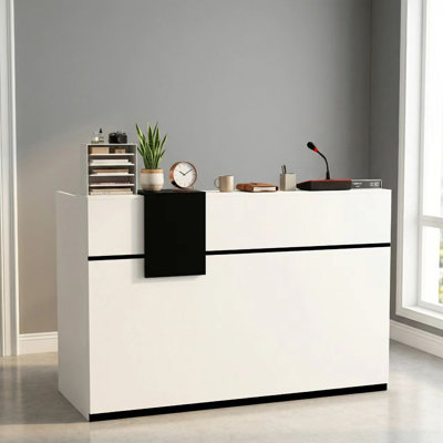 Bureau de 55,1 po de largeur avec tiroirs et armoire
