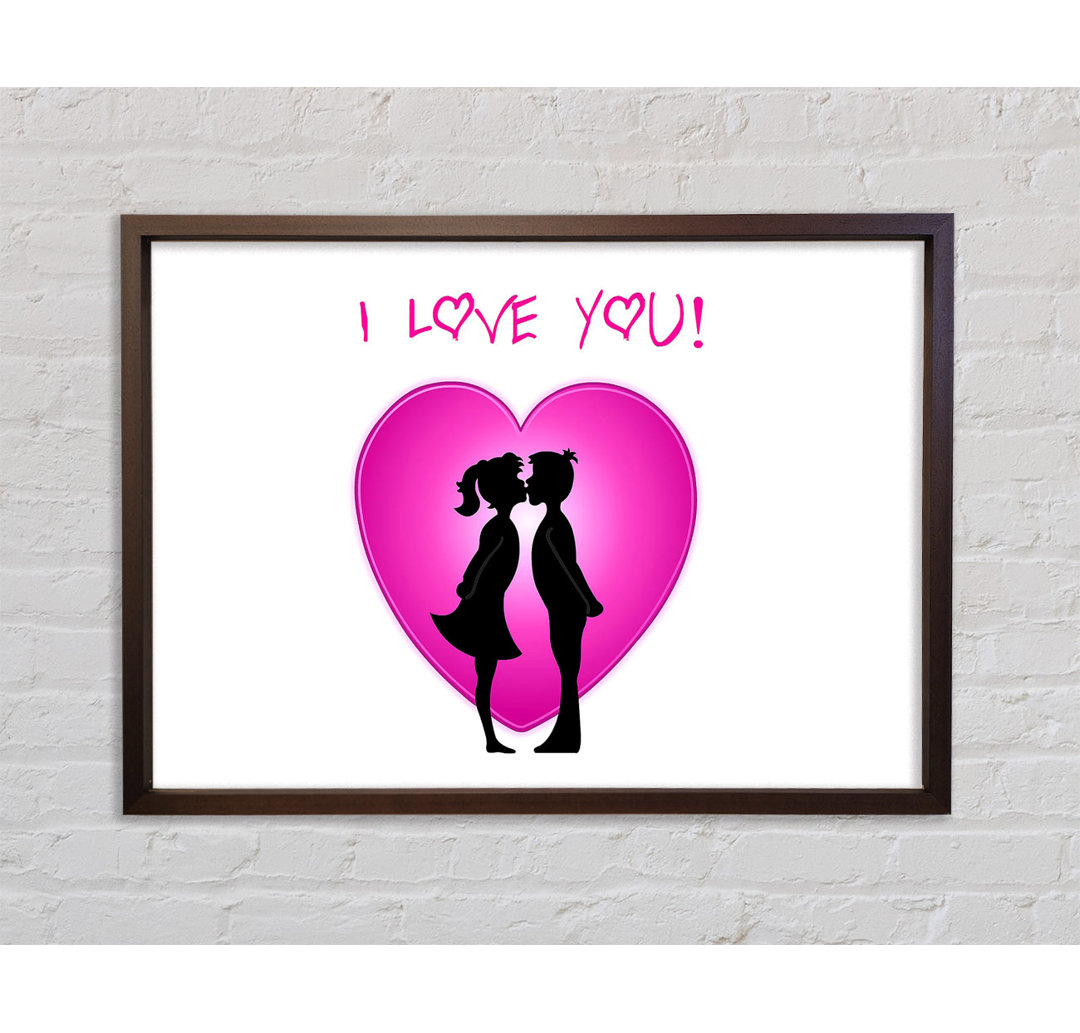 I Love You 3 - Einzelne Bilderrahmen Kunstdrucke auf Leinwand