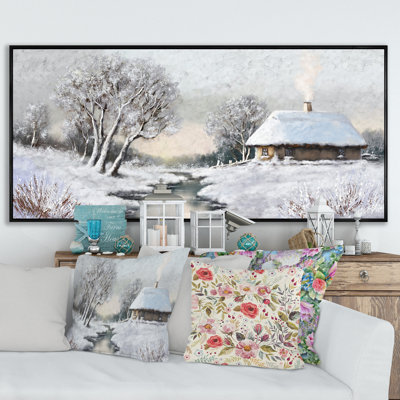 Country River In Winter Times Ii - Décoration murale traditionnelle sur toile