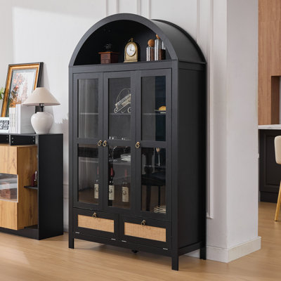 75" Tall Arched Storage Display Cabinet