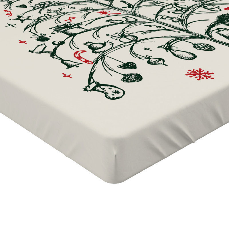 Ensemble de 2 draps-housse Ambesonne - Arbre et fées - rouge et vert, Drap-housse de taille très grand