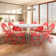 Laesha Plastic Bi-Fold Round Dining Table with 10Pcs Foldable Chairs Set for Indoor and Outdoor Use