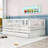 Wood 2 Drawers Floor Bed with Guardrails-93548606-93548604
