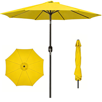 9FT Crank Lift Auto-Tilt Patio Umbrella