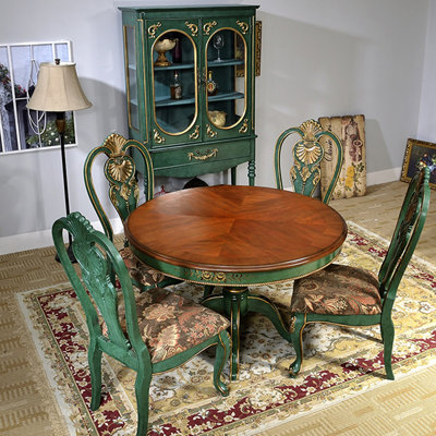 Green Solid Wood+Glass Display Cases