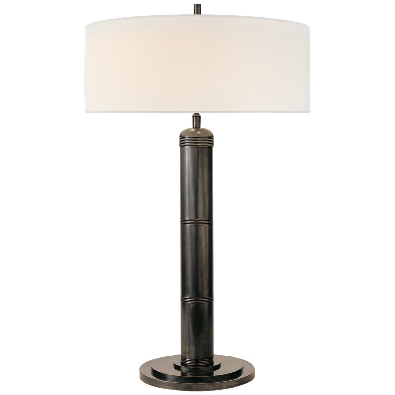 Thomas O'Brien Longacre Tall Table Lamp, Bronze, Fabric