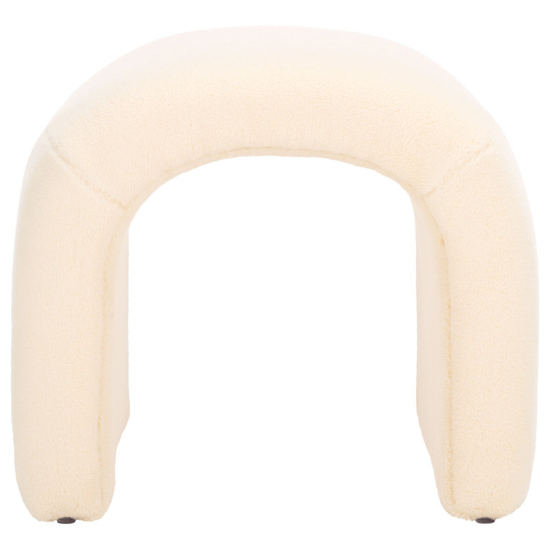 Andeana Upholstered Ottoman, Cream Boucle