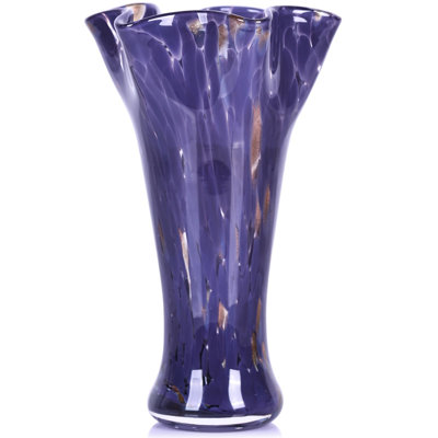 9.0" H Glass Vases For Flowers, Hand Blow Glass Vase Home Decor, Wide Mouth Flower Vase Centerpieces, For Bookshelf,dinner Table,indoor Office Desktop,meeting Room,bathroom,countertop