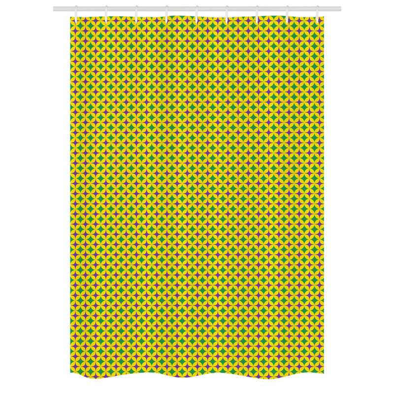 Eliasar Geometric Shower Curtain with Hooks Included, 78" H x 54" W