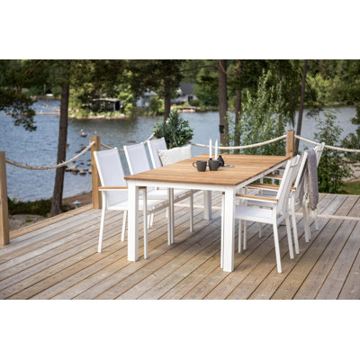 Anoki 6 - Person Teak Patio Dining Set with Rectangular Table