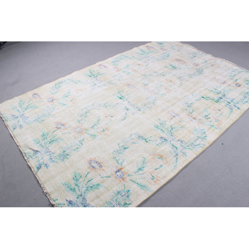 Vintage Beige Turkish Anatolian Large Rug Ideal for Enhancing Living Room Decor