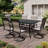 Cast Aluminum Rectangle Bistro Dining Table With Umbrella Hole