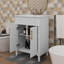 Meuble-lavabo compact 24 po avec lavabo intégré en céramique, meuble autoportant à une cuve et armoire de salle de bain-298180966
