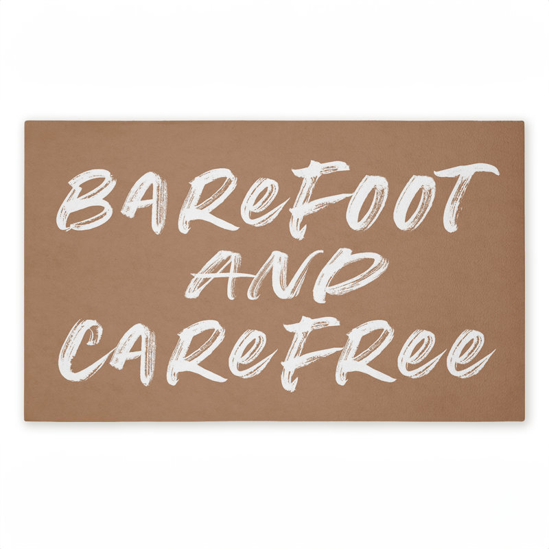Tapis d'entrée Barfoot & Carefree Summer Printed, par Lettred and Lined, 18 po x 30 po, Barfoot & Carefree Summer
