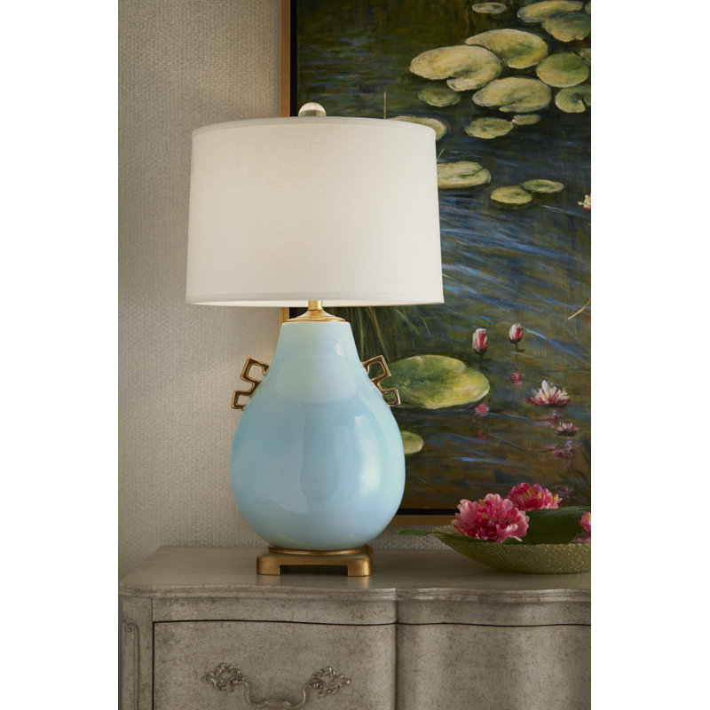 Ming 33.5" Table Lamp, Snow White Glaze