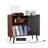Record Player Stand with Power Outlet, Turntable Stand Holds Up to 350 Albums, Record Player Table with Vintage Vinyl Record Storage for Living Room, Bedroom, Brown