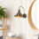 Lampe murale rétro avec corps en métal 10,6 x 10,6 x 14,2 pouces | Douille E27, 15 W maximum | Design bohémien et scandinave, couleur unie | Capuchon et plaque de base en métal durable, parfait pour le salon, la chambre à coucher ou le bureau | Homologué IP20 pour une utilisation intérieure