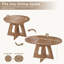 Table de salle à manger extensible ronde ovale pour 4-6 personnes avec tablette de rangement-1210014697