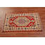 Tapis décoratif oriental fait à la main rouge Kazak 2x3