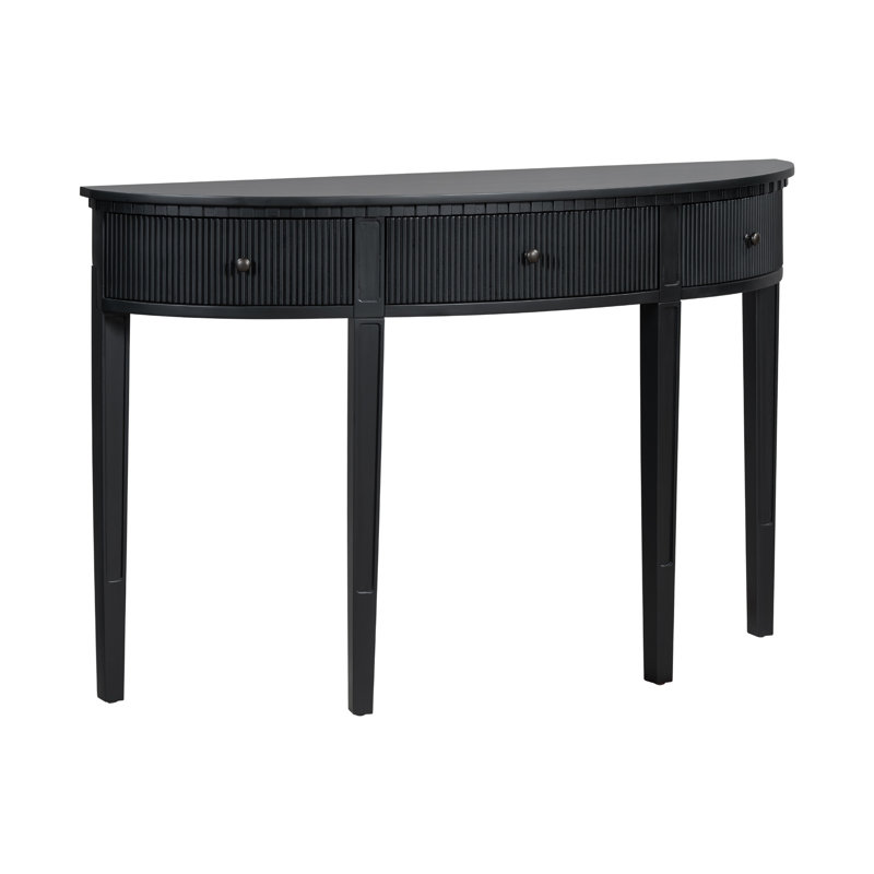Table d'entrée 51,12 po à 3 tiroirs, console peinte avec tablette inférieure, canapé minimaliste pour le salon, couloir, Noir
