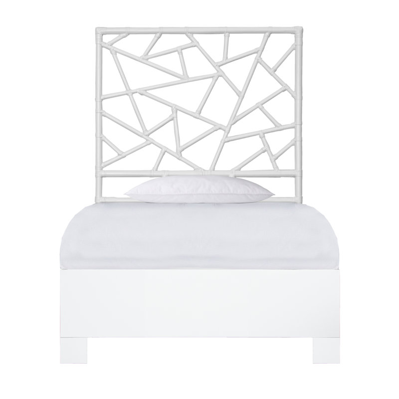 Tiffany Low Profile Bed, White, Twin XL