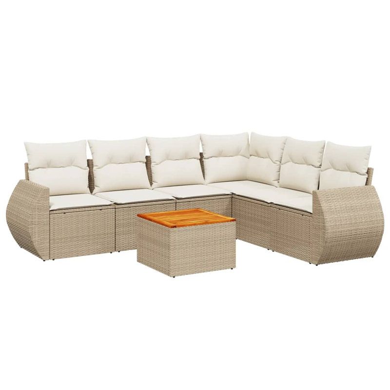 Ensemble de canapé modulaire en rotin beige 7 pièces Vidaxl