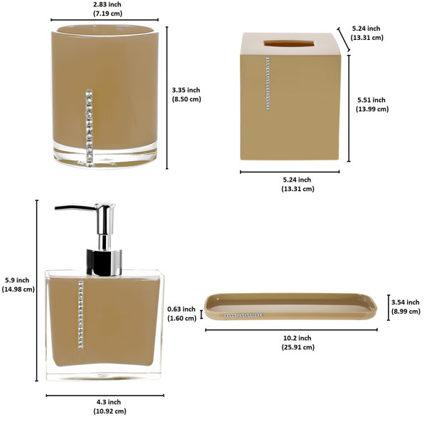 Wehr 4 Piece Bathroom Accessory Set