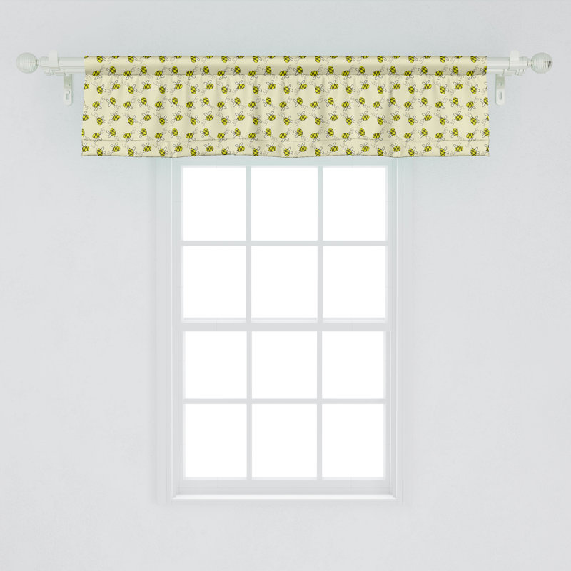 Ensemble de 2 cantonnières Ambesonne Bee Cantonnière 54 "jaune coquille d'œuf, L 54 po x L 12 po