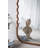 31.4X1.4X74" Oversized Wooden Floor Mirror With Unique Brown Frame