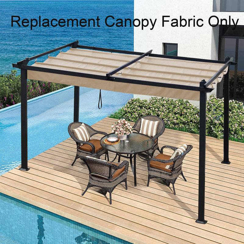 Toile de remplacement pour auvent pour pergola rétractable d'extérieur 10 x 10 pi, Kaki