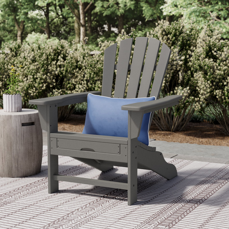 Verlyn Foldable Reclining Adirondack Chair, Slate Gray
