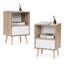 Table d'appoint de style Mid-Century avec tiroir de rangement et tablette décorative, attrait classique