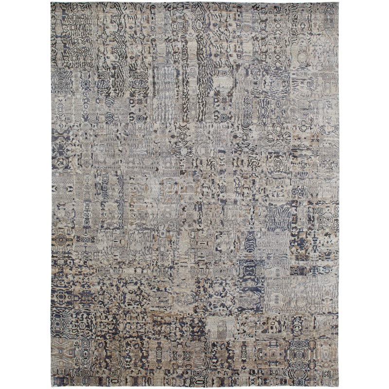 Hercules Abstract Area Rug in Gray, Rectangle 4' x 6'