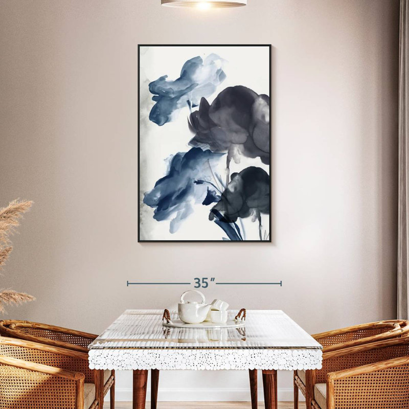 Azura Bouquet I, 31 po x 46 po, Cadre flottant noir