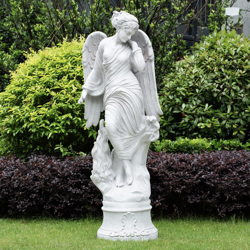 Statue de jardin 73,62 "Anges et chérubins avec base piédestal