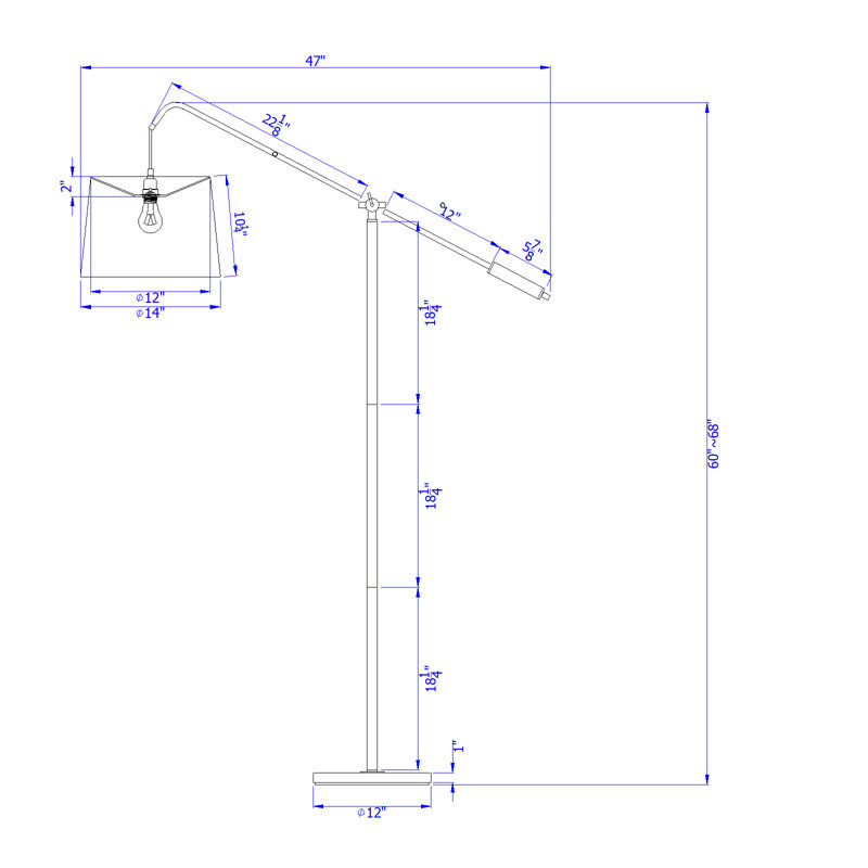 68'' Task Floor Lamp, Tan
