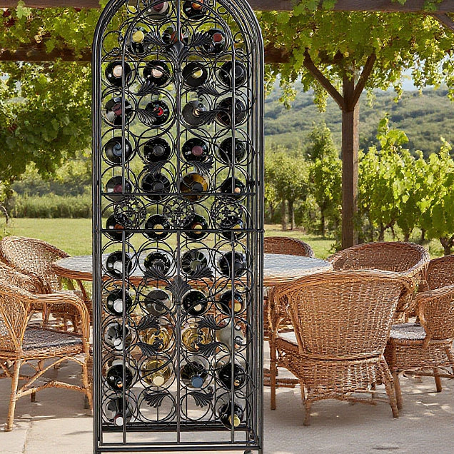 Support à vin en fer forgé