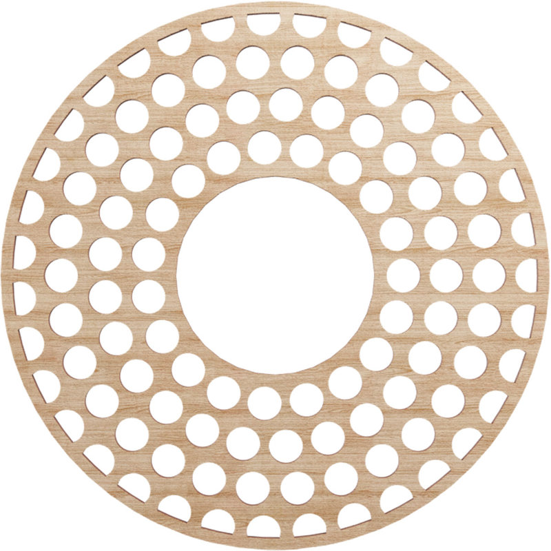 Médaillon de plafond en bois Fink, Aulne, H 18 po x l 18 po x P 0,38 po