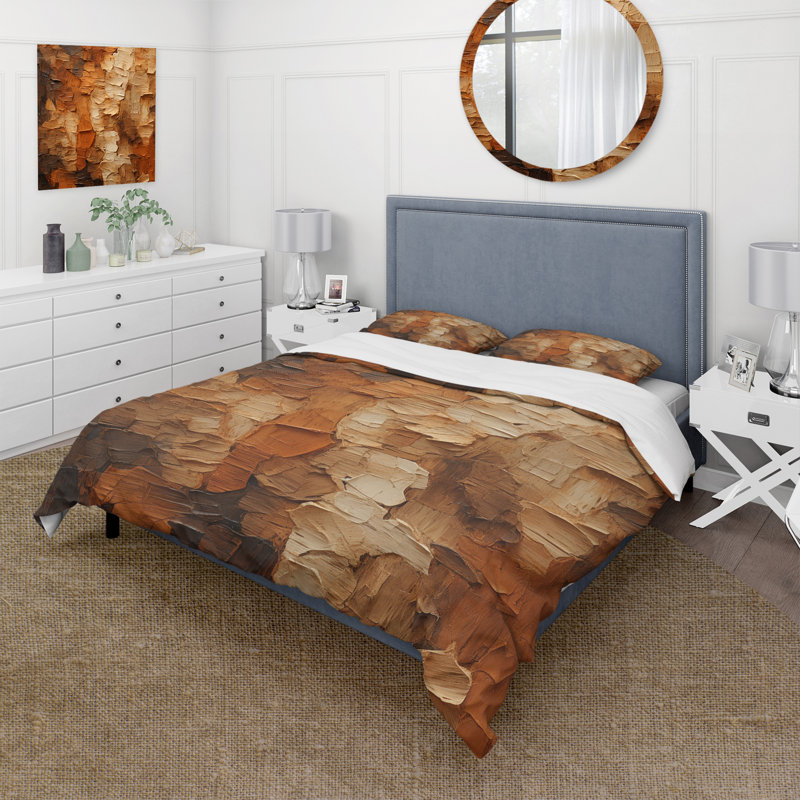 Ensemble de housse de couette Brown Tree Bark Essence 2 - Tree, Housse de couette pour très grand lit et 2 très 