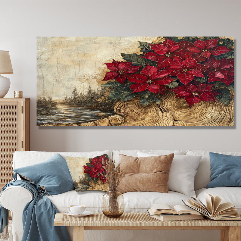 Générateur - art mural floral, H 28 po x l 60 po, Toile tendue