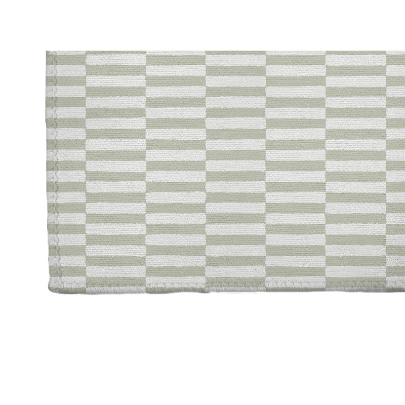 Off Stripe Kids Play Mat, Rectangle 3' x 5', Light Green